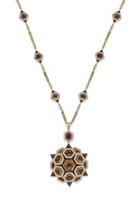 A quartz,onyx and diamond pendantbrooch necklace, by Bulgari - Silvana Mongano